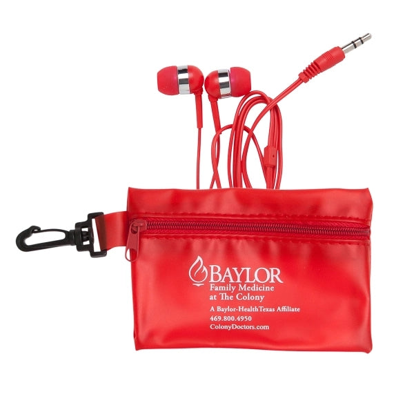 Zipper PVC Case w/Color Earphones