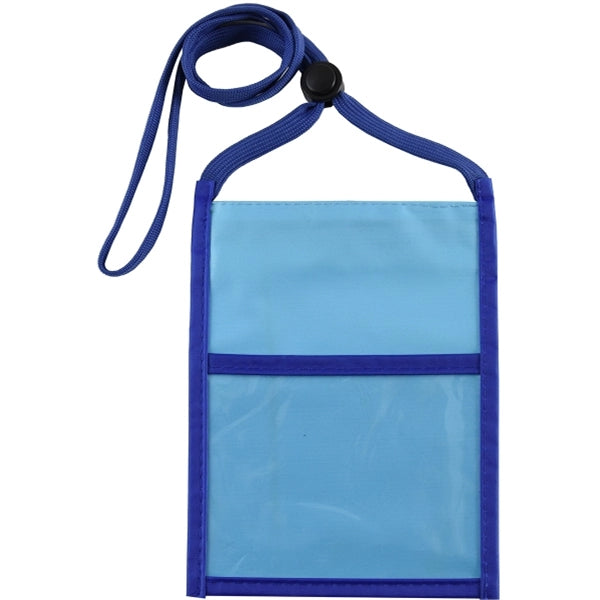 Two Tone Popular zipper Neck Wallet with 3/8" Lanyard