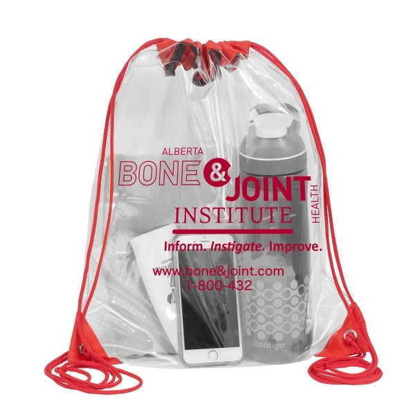 Everest Tall Clear Drawstring Cinch Pack Backpack