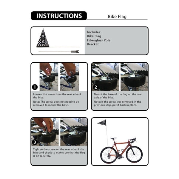 8" x 12" Double Sided PVC Bike Flag w/ Pole & Bracket