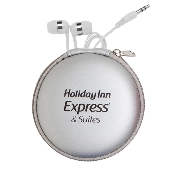 Round Eva Case with White Earphones
