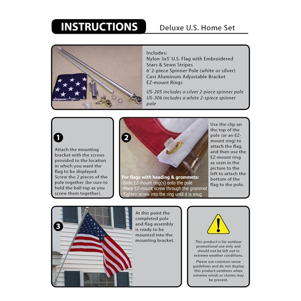 6' Deluxe U.S. Set - White Aluminum