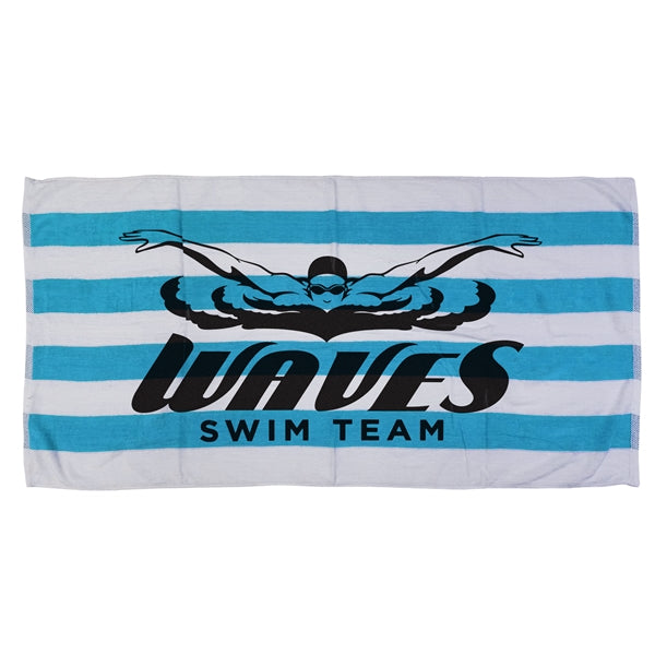 30x60 Terry Velour Cabana Stripe Beach Towels