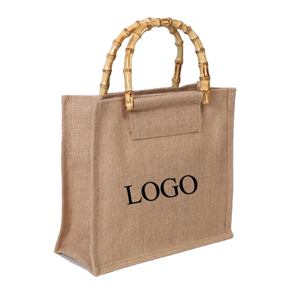Jute Bag With Bamboo Handle