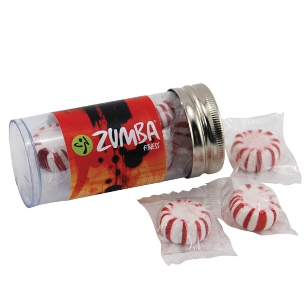 Starlight Peppermints in a 3 " Plastic Tube with Metal Cap