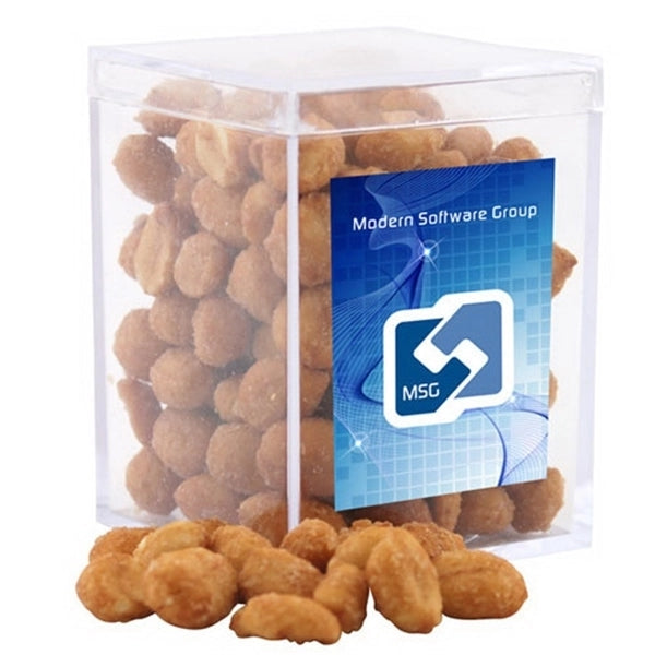 Honey Roasted Peanuts in a Clear Acrylic Square Box