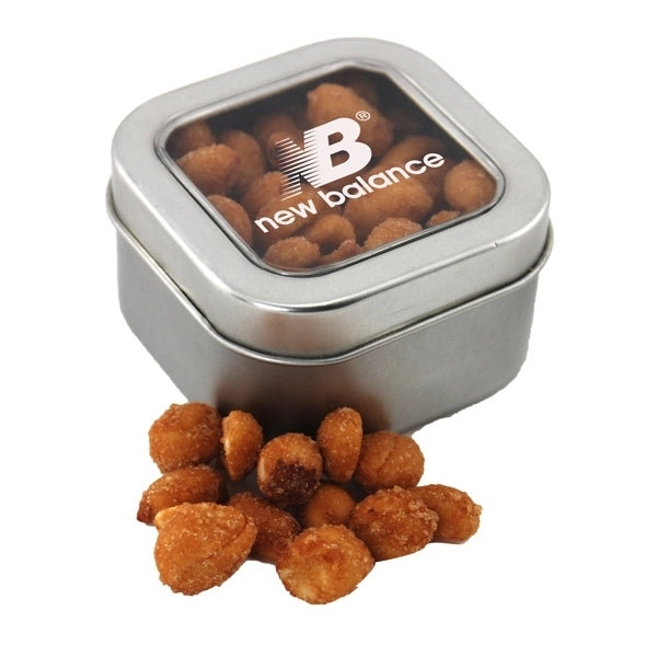Tin with Window Lid and Honey Roasted Peanuts