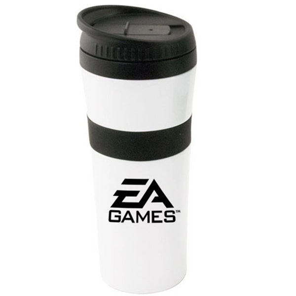 20 oz White Stainless Steel Tumbler with Colored Accents