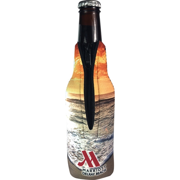 Neoprene Bottle Zipper Can Cooler with 4CPImprint