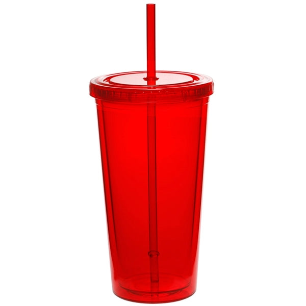20 oz. Double Wall Acrylic Tumbler With Straw