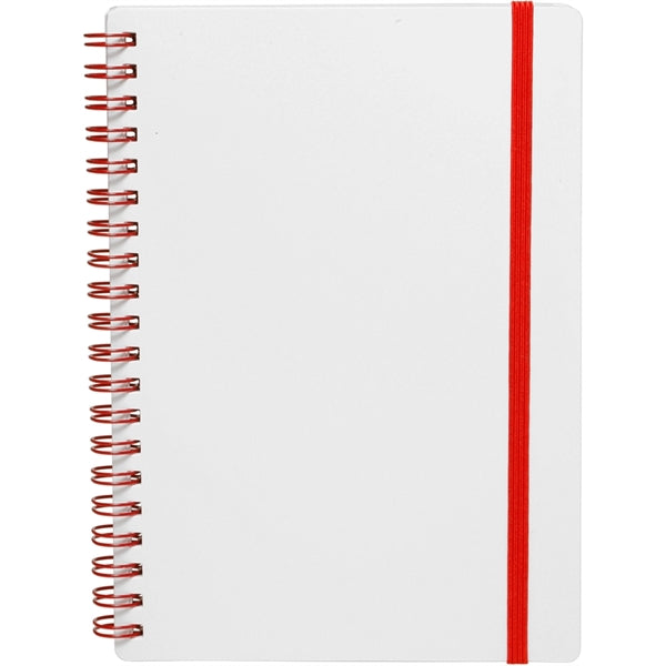 White Spiral Notebooks with Elastic Band
