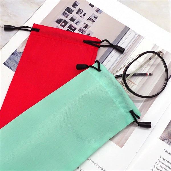 Glasses Storage Pouch With Drawstring Imprint Logo