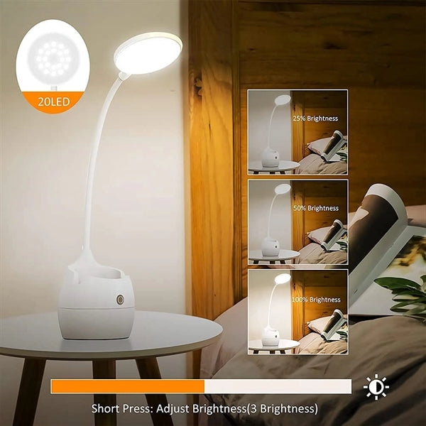 360 Gooseneck Desktop LED Desk Lamp with USB Charging Port