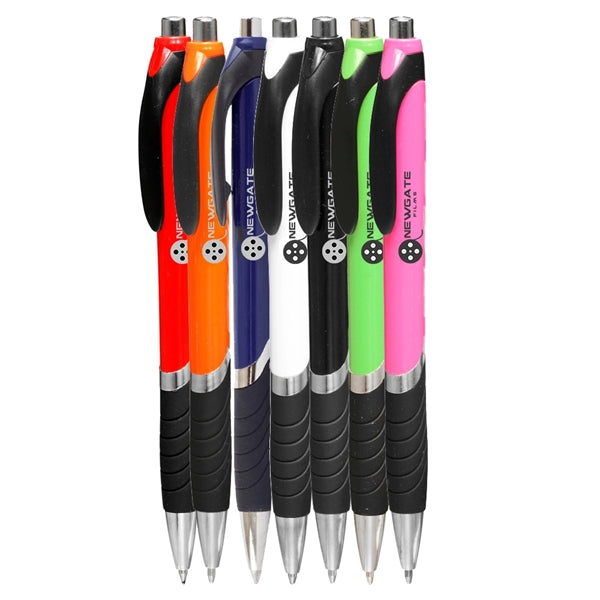 Bright Colors Rubber Grip Ballpoint Pen