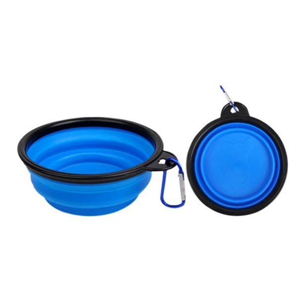 6.3"D Silicone Pet Bowl With Carabiner