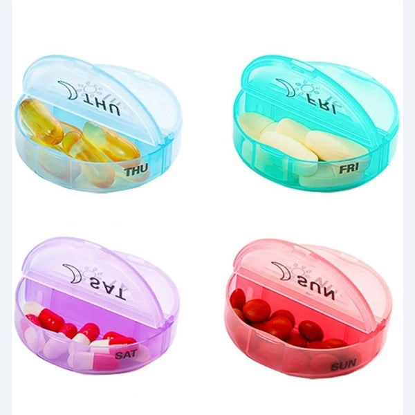 Portable One Week Small Pill Box Leather Bag