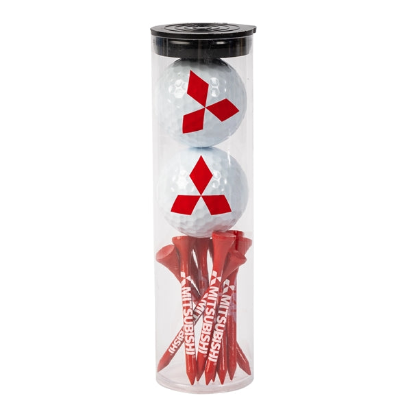 2 Golf Balls with Tees in Tube