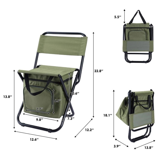 Foldable Camping Chair With Cooler Bag