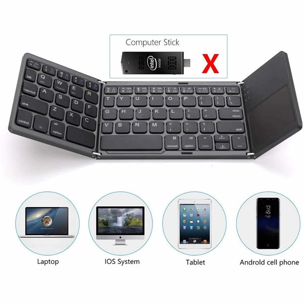 Foldable Bluetooth Wireless Keyboard With Touchpad