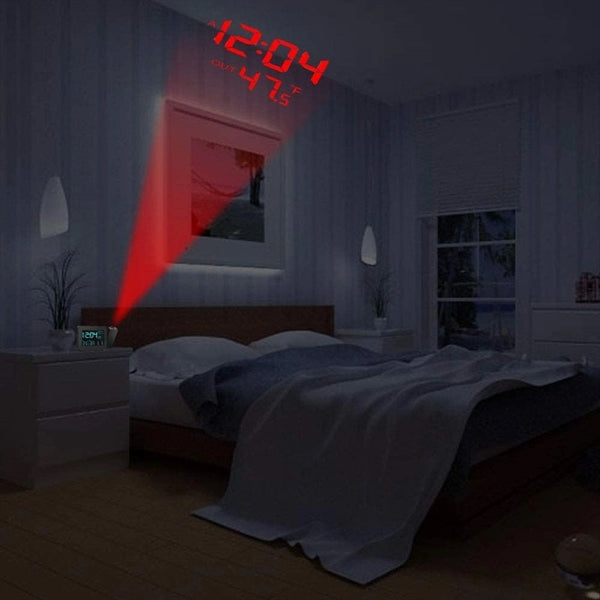 Digital Projection Alarm Clock With Weather Station