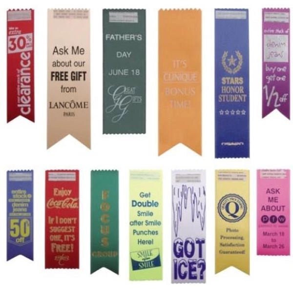 Custom Ribbon Badges - Premium Vertical
