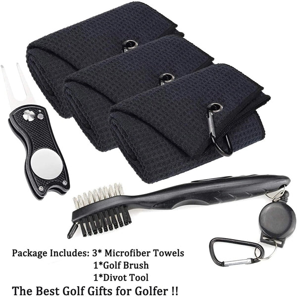 Golf Waffle Pattern Towel Gift Accessories Set