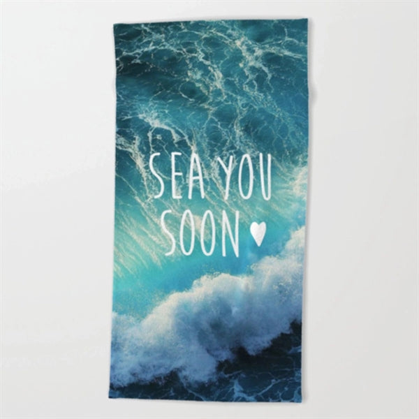 40"x 75" Sublimated Plush Microfiber Beach Towel