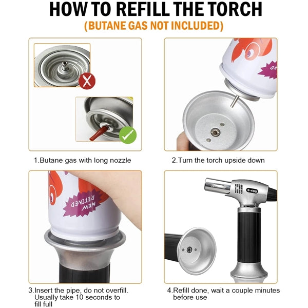 Refillable Butane Torch Lighter