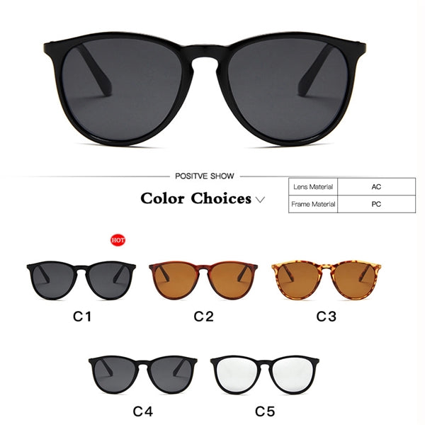 Vintage Round Sunglasses with Case