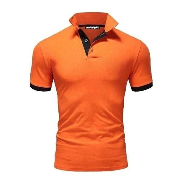Men's Solid Slim Fit Short Sleeve Buttoned Polo Shirt