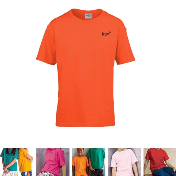 Unisex Preshrunk Cotton Solid Kids Crewneck T Shirt