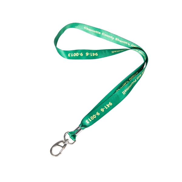 Custom 3/4" Lanyard w/ Thumb Hook & Metal Crimp