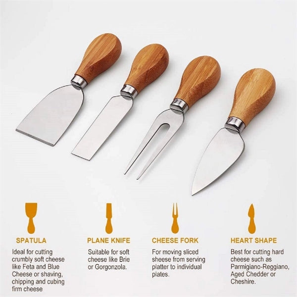 Bamboo Wooden Charcuterie Board with Cutlery Set