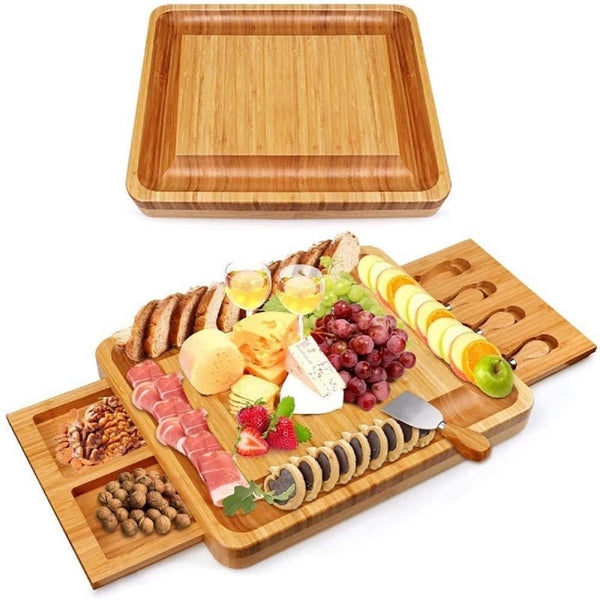 Bamboo Cheese Board And Knife Set