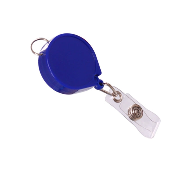 Retractable Round Badge Reel w/ Belt Clip & Hanging Loop