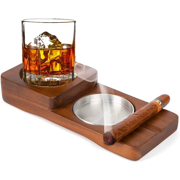 Cigar Ashtray Whiskey Glass Tray