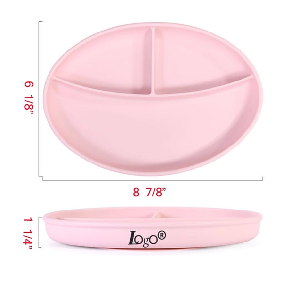 Silicone Baby Suction Divided Plate For Toddlers