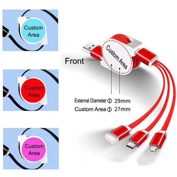 3 In 1 Retractable Multi Charging Cable