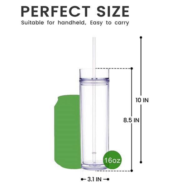 16Oz Acrylic Tumbler With Lid And Straw