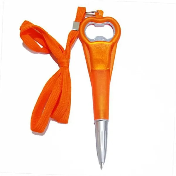 Lanyard Ballpoint Pen With Bottle Opener