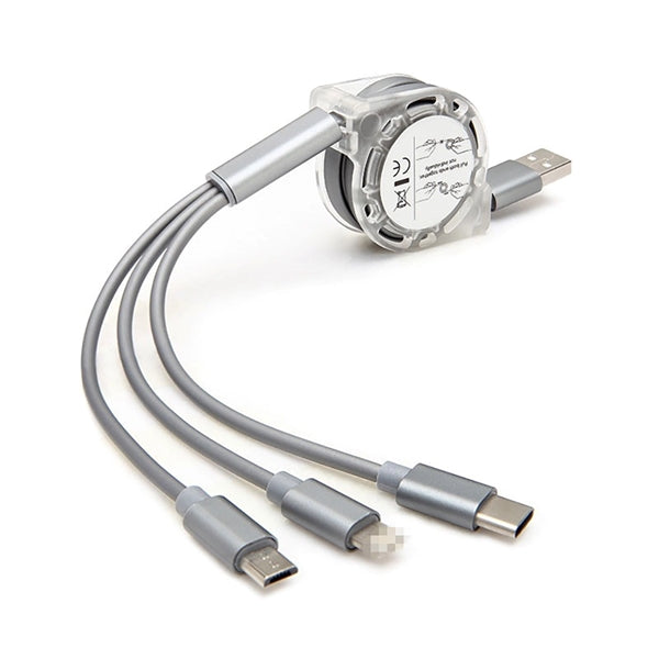 3 In 1 USB Retractable Charging Cable