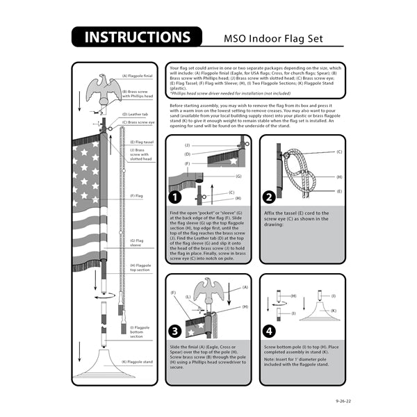 Indoor & Parade Telescopic Pole And Base Kit - 8ft