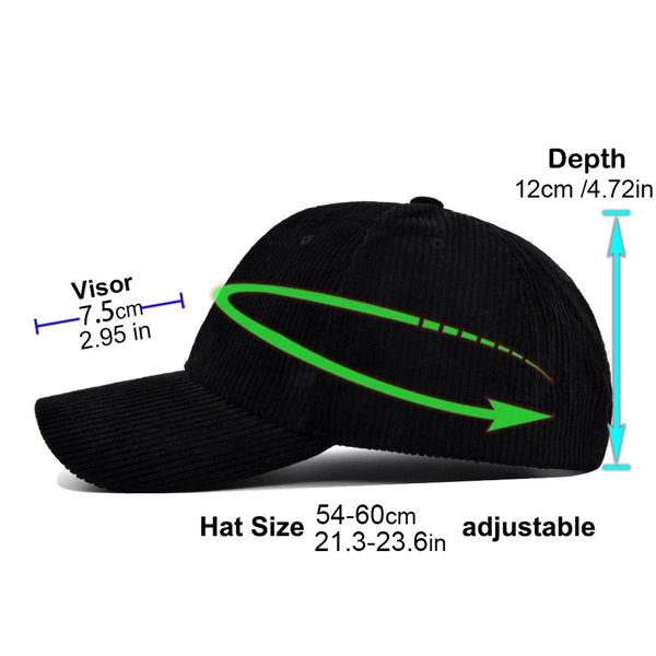 Solid Corduroy Cotton Vintage Unisex Baseball Cap