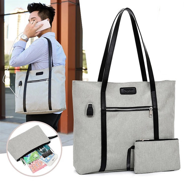 15.6 Inch Laptop Tote Bag With Usb Charging Port