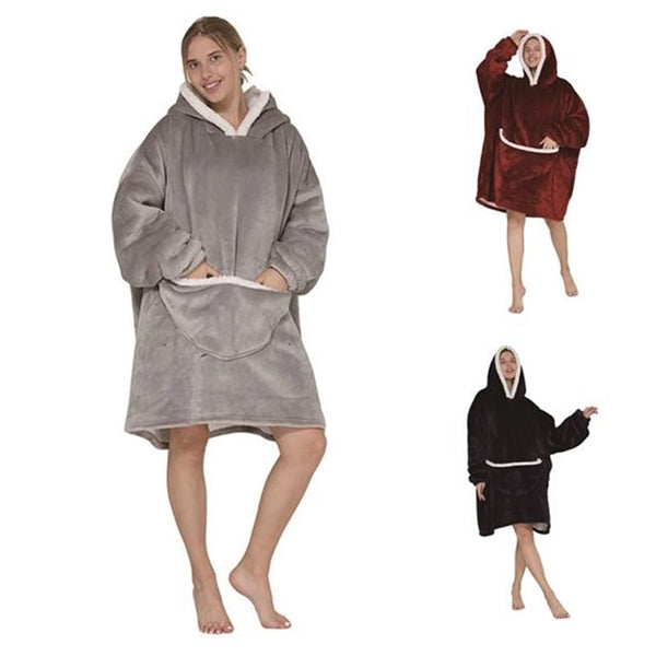 Flannel Pull-Over Blanket Coat