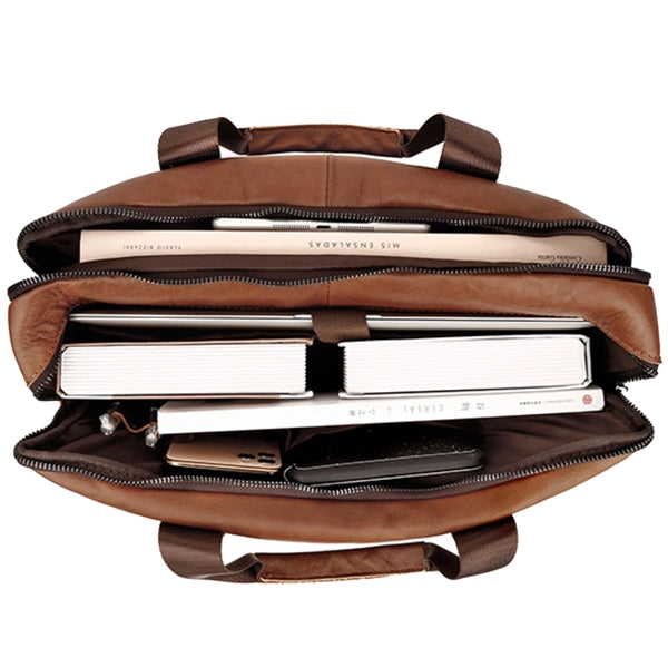 Men'S Briefcase Leather Laptop Bag