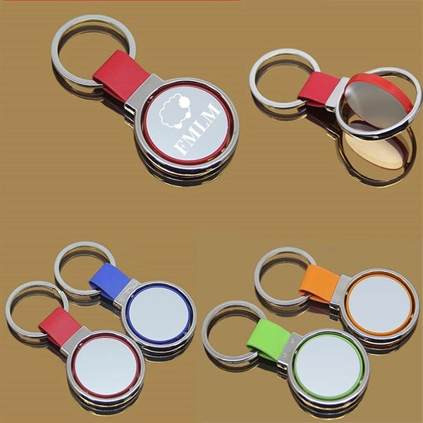 Circular Metal Spinner Key Tag
