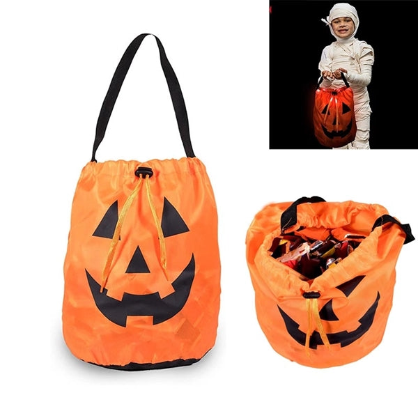 LED Pumpkin Drawstring Bag