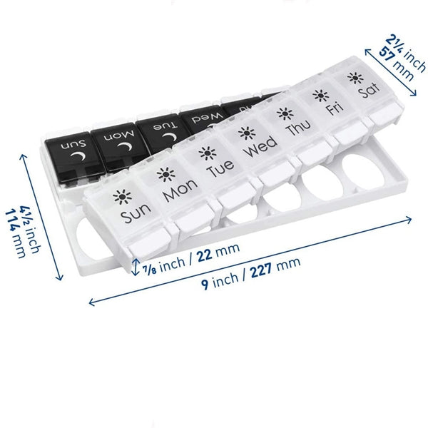 Double Row 14 Compartments Medicine Portable