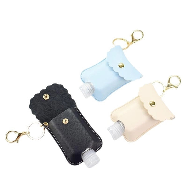 Leather Hand Sanitizer Holder With Keychain